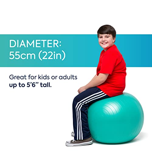 Bouncyband Balance Ball – Create Flexible Seating to Improve Focus at School, Office, or Home with This No-Roll Weighted Ball - color: Green, size: Medium (Pack of 1)
