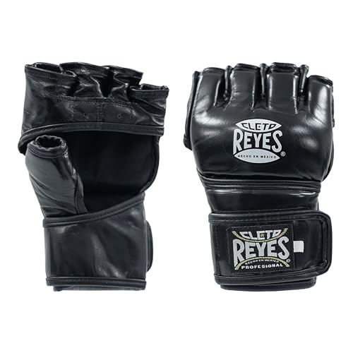 CLETO REYES Black Mamba MMA Competition Fight Gloves for Men and Women, Cowhide Leather, Black - size: Large