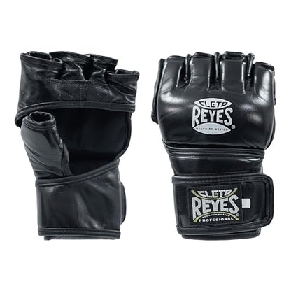 CLETO REYES Black Mamba MMA Competition Fight Gloves for Men and Women, Cowhide Leather, Black - size: Large