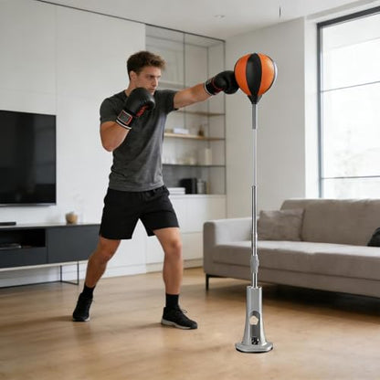Boxing Reflex Bag with Stand, Adjustable Height Suction Base Adult Punching Bag, Reaction & Fitness Training for Kids Teens Home Gym Exercise