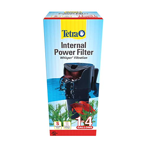 Tetra Whisper 27 GPH Internal Power Filter For Aquariums | For Fish Tanks Up To 4 Gallons, Whisper Quiet, 3-Stage Filtration, Space-Saving Internal Filter Clips on Tank - size: 1 - 4 Gallons