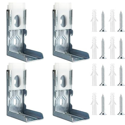 4 Pack Zebra Shades Mounting Brackets, Window Treatment Repair Kit - Heavy Duty Metal Blinds Bracket Support for 1-1/2"(38mm) Zebra Shades and Blinds