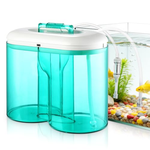 2000mah Rechargeable Aquarium Gravel Cleaner, Portable 3L Fully Automatic Fish Tank Cleaning Tools Synchronized Water Change Gravel Vacuum for Aquarium Water Filter