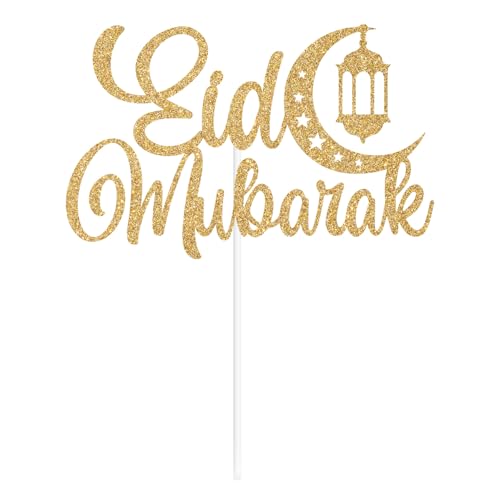 Eid Mubarak Cake Topper, Happy Eid, Muslim Ramadan Kareem, Hajj Mubarak Festival Party Decorations Supplies
