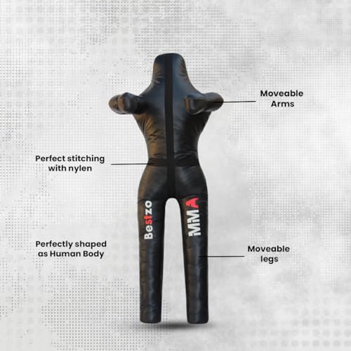 Bestzo MMA Grappling Dummy for Adult,Wrestling Dummy Jiu Jitsu, Judo Punching Bag Sparring Self Defense Training Dummy Black - Unfilled - size: 59 inches (5 ft)