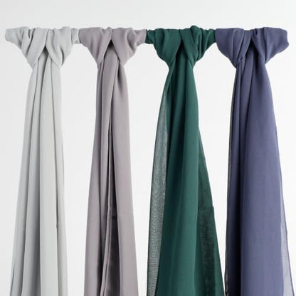 Febfim 4 PCS Muslim Women Soft Premium Solid Chiffon Hijab Scarves Shawl Long Scarf Wrap Scarves with Gift Box - color: 2025 5h