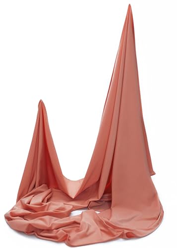 Premium Jersey Hijab Scarves -Turban Head Wraps for Women, Fashion Headbands Long Plain Muslim Shawls - color: Light Orange