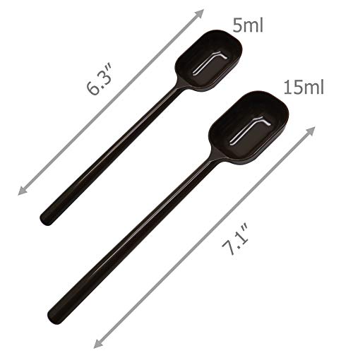 EIKS 4-Pcs Long Handle Scoop Measuring Spoons, Work Well for Deep Jars | For Dry and Liquid Ingredients, Coffee bean, Salts, Sugar, Syrup Honey, Apply for Kitchen Cooking Baking