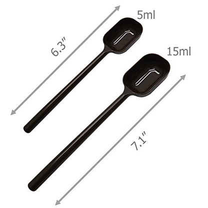 EIKS 4-Pcs Long Handle Scoop Measuring Spoons, Work Well for Deep Jars | For Dry and Liquid Ingredients, Coffee bean, Salts, Sugar, Syrup Honey, Apply for Kitchen Cooking Baking