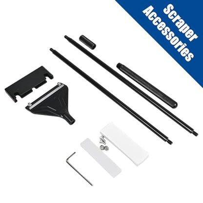 Algae Scraper for Glass Aquariums - 25.6 Inch Rigid Long Handle Aquarium Razor Scraper Tool, Screw-Locked Fish Tank Cleaner with 10 Stainless Steel Blades & Hex Wrench, Optimized for Flat Glass - size: 25.6inch
