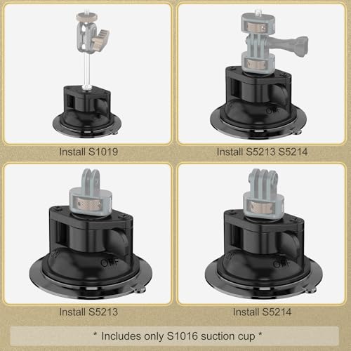 MINIFOCUS Suction Cup Base with 1/4" Female Threaded for Hook, Camera or Phone Mount, Magic Arm, Heavy Duty Suction Cup for Windshields, Smooth Walls, Mirrors, and Other Glossy Surfaces - style: S1016