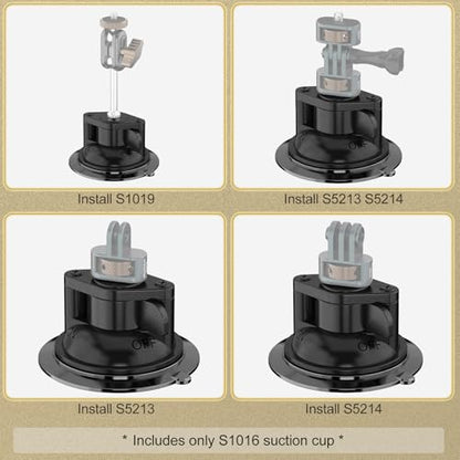 MINIFOCUS Suction Cup Base with 1/4" Female Threaded for Hook, Camera or Phone Mount, Magic Arm, Heavy Duty Suction Cup for Windshields, Smooth Walls, Mirrors, and Other Glossy Surfaces - style: S1016