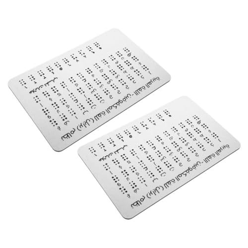 Toddmomy 2Pcs Arabic Braille for Beginners Raised Dots Study Tool for Blind Portable Montessori Aid for Schools and Home