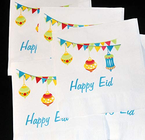 Zaffron Happy Eid Lanterns Design Party Napkins (Pack of 20)