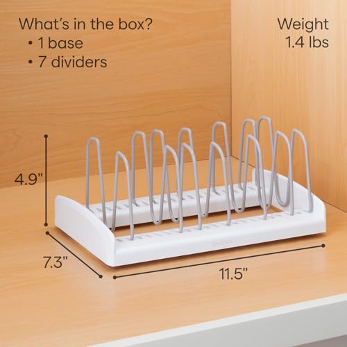 YouCopia StoreMore Adjustable Pot Lid Organizer, Standard, White - size: Lid Holder Classic