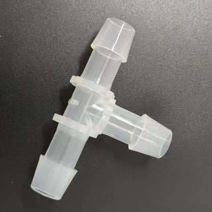 3 Way Tee Connector Equal Barbed T-Fitting 3 Way Hose Barb Adapter for Laboratory Biochemical Analytical Instruments Food Machinery Aquarium Equipment 100pc/pk (12.7mm 1/2'' Cir) - size: 12.7mm 1/2'' Cir