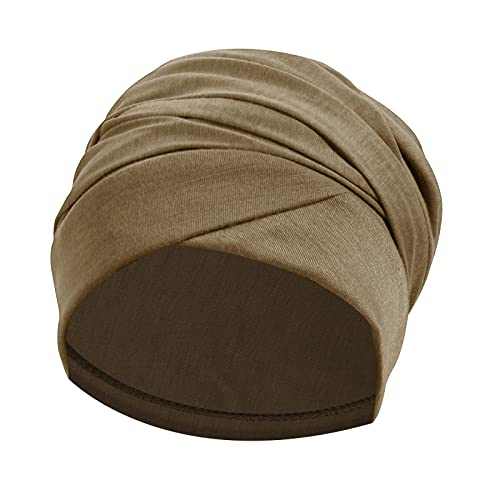 Turban Head Wrap Scarf,African Women' Soft Long Scarf Shawl Hair Bohemian Headwrap Stretch Headband Tie - color: Khaki