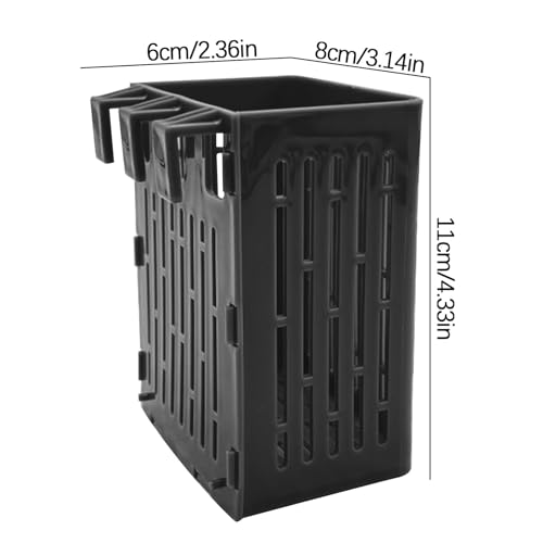 2 PCS Hanging Aquarium Planter Basket, Aquatic Plants Holder, Aquarium Planter Cup, Plant Pot and Fish Tank Plants Pot for Live Aquariums Decor (Black)