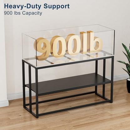 55-75 Gallon Fish Tank Stand, Aquarium & Terrarium Stand for Home Office | Dual-layer design to hold aquariums and terrariums.Overall dimension is 48.4"x19.7"x31.5" with 900LBS load capacity - color: Black, size: 55-75 Gallon
