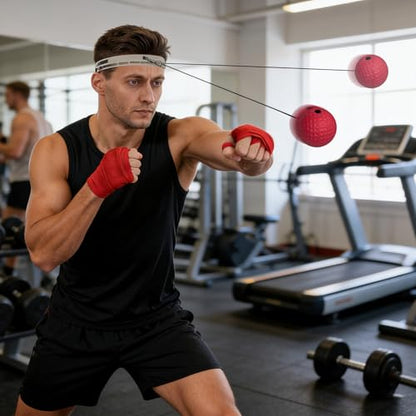 Boxing Reflex Ball, Boxing Ball Headband, Wearable Silicone Headband Strength Training Boxing Balls Set, Reaction Ball for Adults Kids Courtyard Gym Home - color: C