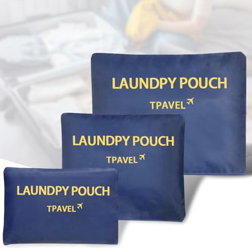 Travel Organizer 3 Set Storage Bags Multi-functional Luggage Packing Organizers Travel Zipper Pouch for Cosmetics Passport, Socks (Navy Blue) - color: Navy Blue Zipple Bag 3 Set