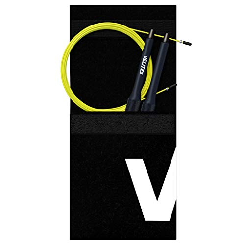 Velites Balanced Jump Rope for Crossfit, Boxing and Fitness Fire 2.0 Ideal for Double Jumps | Aluminum Speed Rope (ballasts not Included) by VELITES.e (Black)