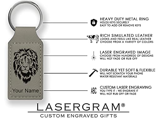 LaserGram Rectangle Keychain, Allah 2, Personalized Engraving Included (Gray) - color: Gray