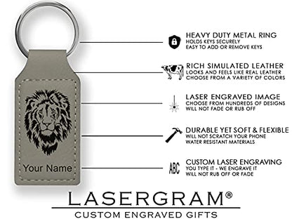 LaserGram Rectangle Keychain, Allah 2, Personalized Engraving Included (Gray) - color: Gray