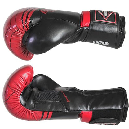 Boxing Gloves & Muay Thai Shin Guards for Men and Women, MMA Kickboxing Shin Pads Set, Adjustable Shin Guards with Instep Protection, Sparring & Martial Arts Training Gear - color: Red/Black, size: 14 oz