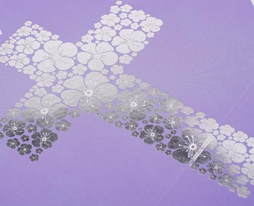 JWSCYSY 12.6" Large Purple Gift Bag with Metallic Silver Floral Cross Design, Card and Tissue Paper for Baby Girl Baptisms, Christenings, First Communions Religious - color: Purple 12.6"