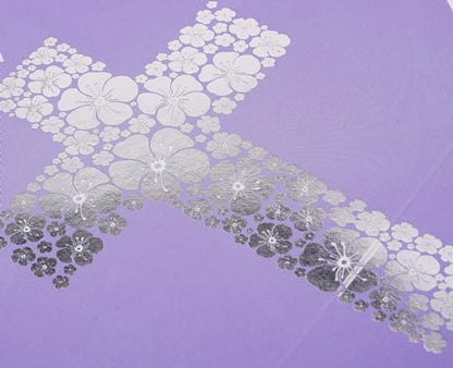 JWSCYSY 12.6" Large Purple Gift Bag with Metallic Silver Floral Cross Design, Card and Tissue Paper for Baby Girl Baptisms, Christenings, First Communions Religious - color: Purple 12.6"