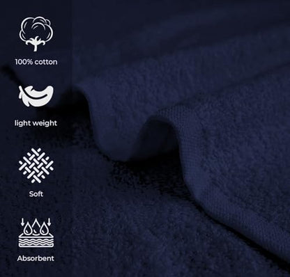 Avalon Towels Salon Towel - Navy Blue Hand Towels Bulk Pack of 24 - 100% Cotton Absorbent Spa, Facial & Gym Towel for Working Out - 16x27 Inches (Not Bleach Proof) - color: Navy