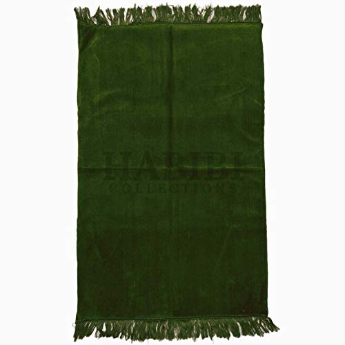 GREEN COLOUR 1" thick SOFT SPONGE PADDED PRAYER MAT RUG musallah(27"x 43") 800g.ADULT SIZE