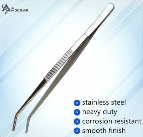 A2Z-Aquascaping Maintenance Tools Accessories,Anti-Rust Stainless Steel Tweezers Scissors Spatula for Aquarium Tank Clean, Fish Tank, Bonsai, Algae Scrapers (12" Serrated Tweezers - Angled) - size: 12" Serrated Tweezers - Angled