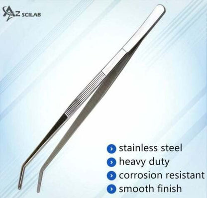 A2Z-Aquascaping Maintenance Tools Accessories,Anti-Rust Stainless Steel Tweezers Scissors Spatula for Aquarium Tank Clean, Fish Tank, Bonsai, Algae Scrapers (12" Serrated Tweezers - Angled) - size: 12" Serrated Tweezers - Angled