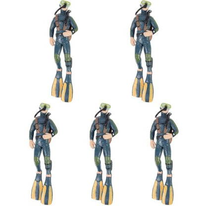 DOITOOL Diver Mini Model Aquarium Decoration Set 5.11X1.57X5.90In Fish Tank Ornament Lifelike Figurines for Fresh and Saltwater Aquatic Landscape