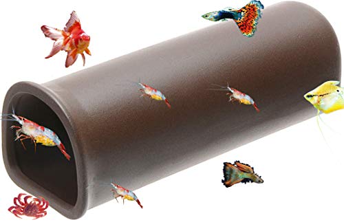 Saim Aquarium Decorations Pleco Cave, Betta Fish Ceramic Cave Decor Hideout, Fish Shrimp Breeding Caves Aquarium Rocks for Shrimp Cichlid Hiding Breeding - Large - size: larger