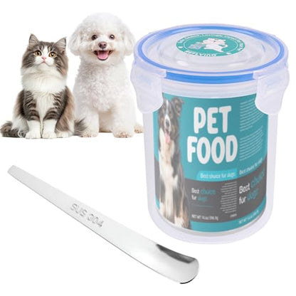 REFLYING Canned Dog Food Storage Lids Reusable Airtight Can Cover | Reusable airtight dog food can lids,Keeps wet food fresh,eliminates odor,Includes SUS 304 spoon and can opener - color: 1 Jar（L）+1 Spoon