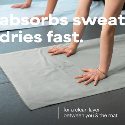 S&T INC. Aura Microfiber Yoga Mat Towel, 2 Pack, 26.5" x 72", Grey | Soft and Absorbent, Quick-Dry for Gym, Pilates, and Hot Yoga, Compact for Gym Bag, Machine Washable - color: Grey 2pk
