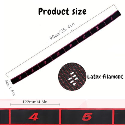 （2Pcs） Numbered Resistance Bands for Glutes & Yoga(Red&Purple | Adjustable Pull Rope for Full Body Workout, Arm Leg Exercise Equipment for Home Gym Training