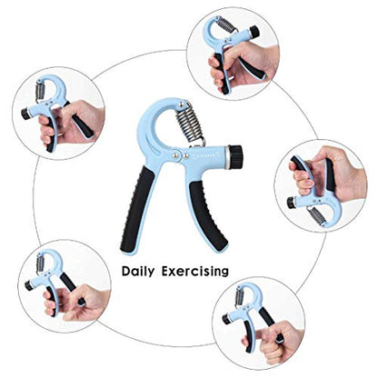 Grip Strength Trainer-2 Pack Hand Grip Strengthener Adjustable Resistance Range 20-90 lbs Non-Slip Hand Grip, Hand Gripper Exerciser, Wrist Strengthener for Forearm Grip Workout - color: blue
