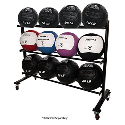 Champion Sports Rhino Promax Wall Balls - Soft Shell Non-Slip Grip for Weightlifting, Plyometrics, Cross Training, & Home Gym - style: Three Tier Storage Rack