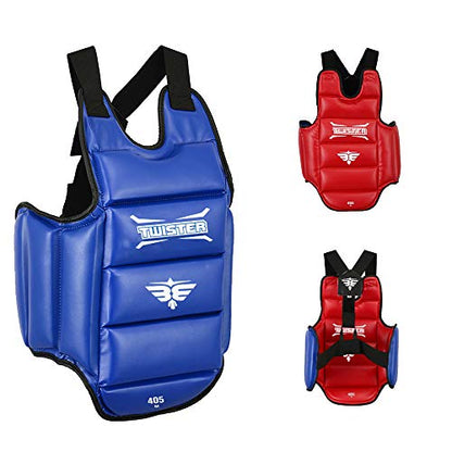 Twister Karate Taekwondo Boxing Muay Thai MMA Chest Guard | Reversible Chest Protector for Men and Women | Abdominal Protector for Training - size: Small