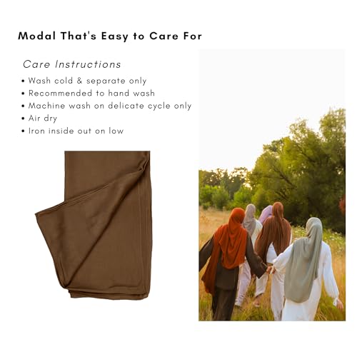 Modal Hijab for Women | Headscarf - color: Chocolate Brown Modal - Plain Hijab