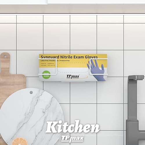 XL Gloves Box Facial Tissue Box Holder,Wire Rack Dispenser for Gloves,Tissues Paper Towels Organizer - Mounting Accessories Included - Holds up to 1 Box - Perfect for Lab, Food Service and Home - size: Single