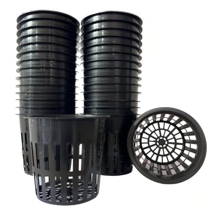 30 Pack 4 Inch Net Pots, Lightweight Slotted Mesh Net Cups for Hydroponics, Economy Hydroponic Pots for Indoor Outdoor Growing - size: 4inch