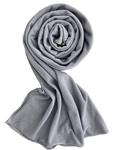 Jersey Hijab Scarfs for Women Head Scarf Muslim Head Wraps - color: Light Grey