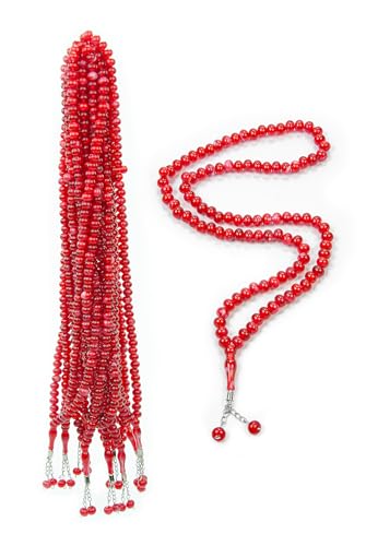 ihvan online, Tasbih Prayer Beads 99, Pack of 10, Muslim Prayer Bead, Islamic Rosary Bead, Dhikr, Tasbeeh Bulk, Misbaha, Masbaha, Tespih, Islamic Gift for Ramadan & Mawlid & Hajj Umrah - color: Red