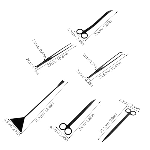 Toyvian 1 Set Aquarium Aquascaping Tools Kit: Stainless Steel Aquatic Plant Scissors Tweezers Spatula Fish Tank Maintenance Water Grass Trimming