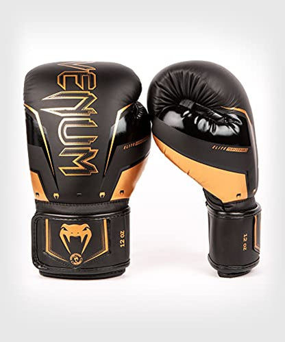 Venum Elite Evo Boxhandschuhe - color: Black/Bronze, size: 16 oz